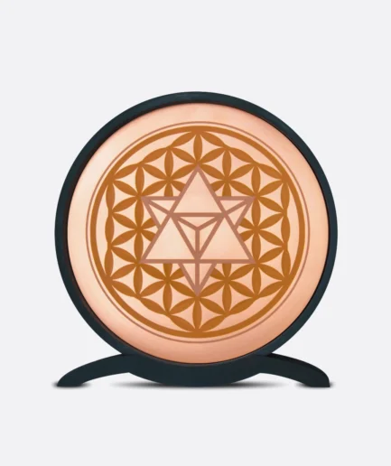 Flor de la vida con vehiculo en cobre