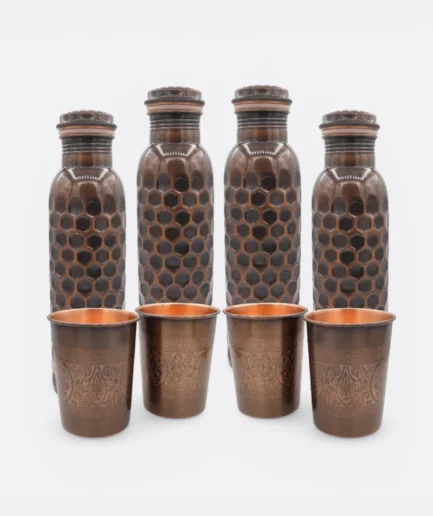 Set 4 botellas + 4 vasos